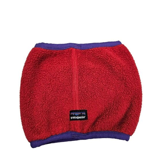 Patagonia 90s Kids' Size Small Synchilla Fleece Neck Warmer Gaiter Red Purple‎ - Picture 1 of 6
